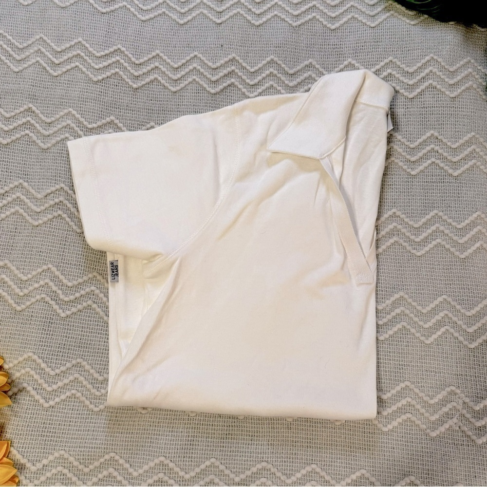 Liz Claiborne Collared Tee White | Women’s Extra Large (J)